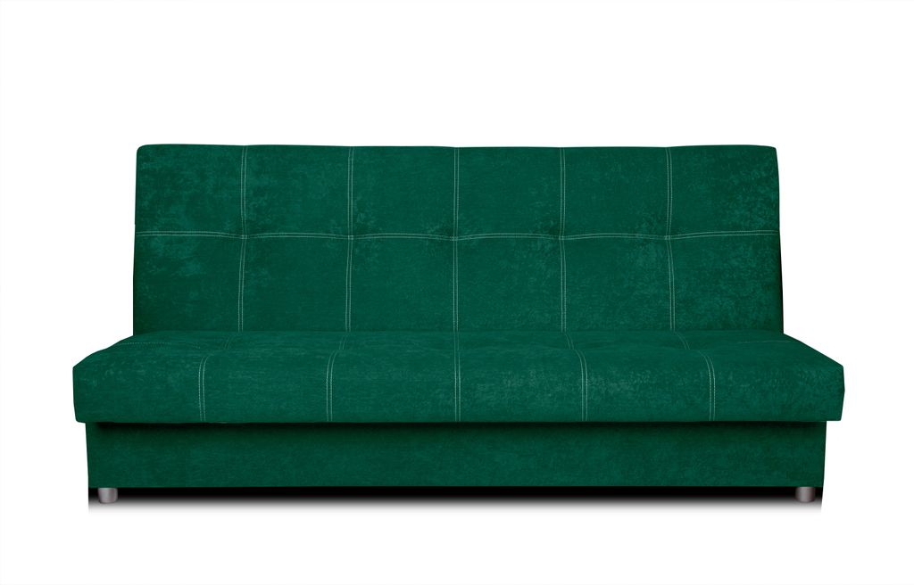 Schlafsofa mit Steppung ohne Armlehnen, Grün, Suedine 76 Produktbild 