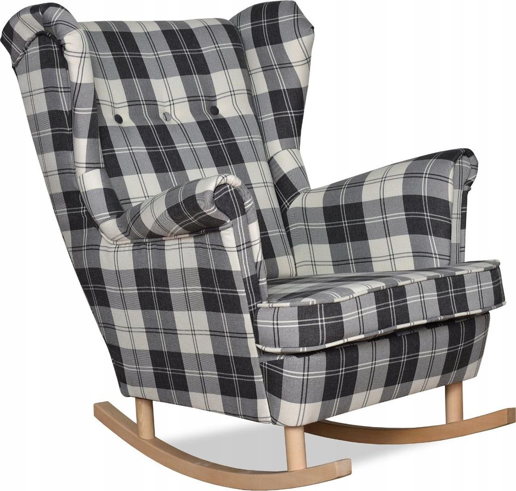 Family Meble Schaukelsessel Winston Relaxsessel Skandinavisch Bequemer Ohrensessel Loungesessel Fernsehsessel Für Wohnzimmer Schlafzimmer Bau/Weiß