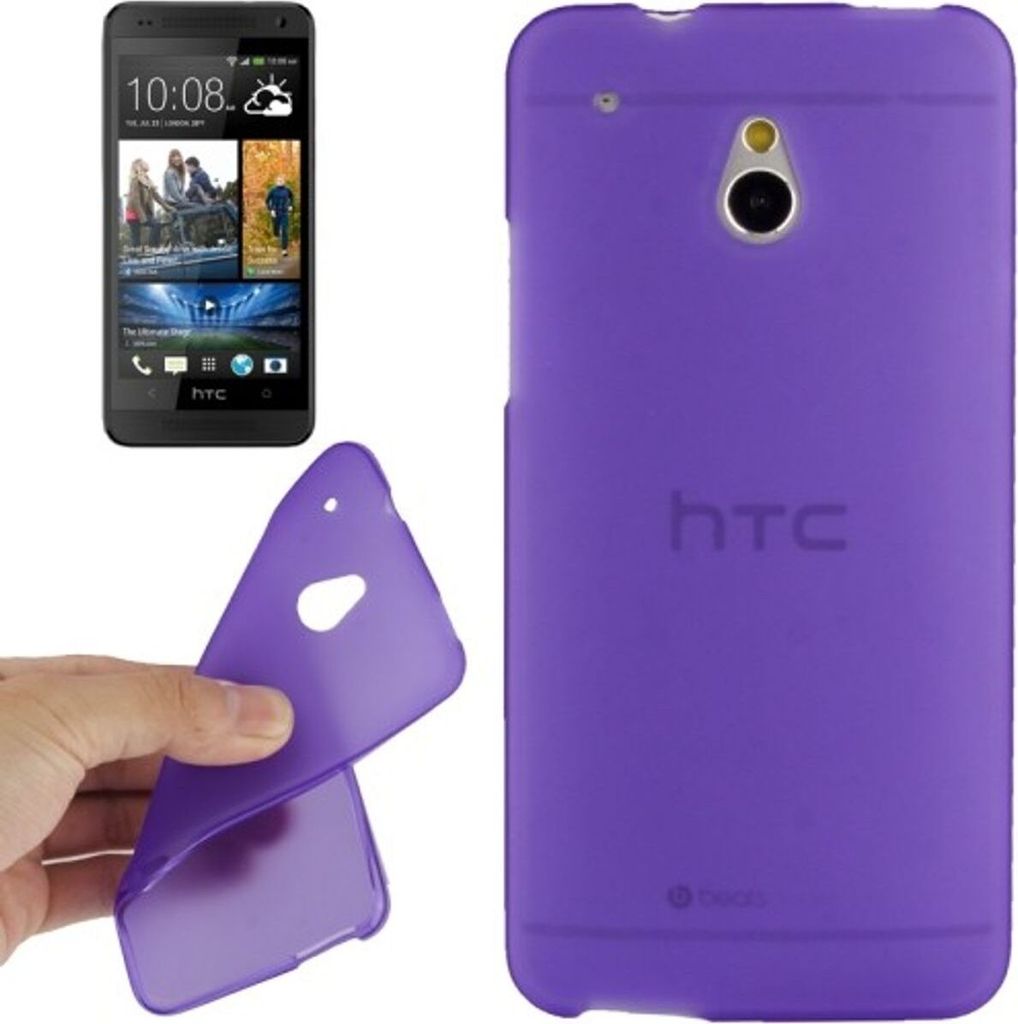 Schutzhülle TPU Case für Handy HTC One mini M4 Lila Transparent