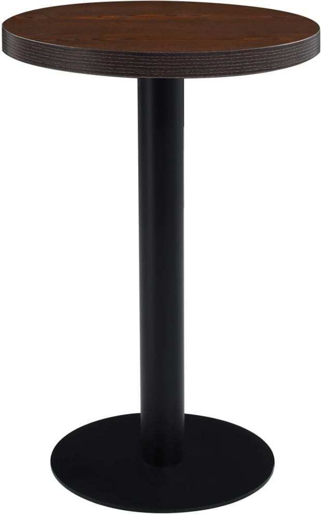 Bistrotisch FLORI rund Dunkelbraun/Schwarz 50 cm MDF | Esstisch kleiner Tisch Cafe Gartentisch Balkontisch Outdoortisch