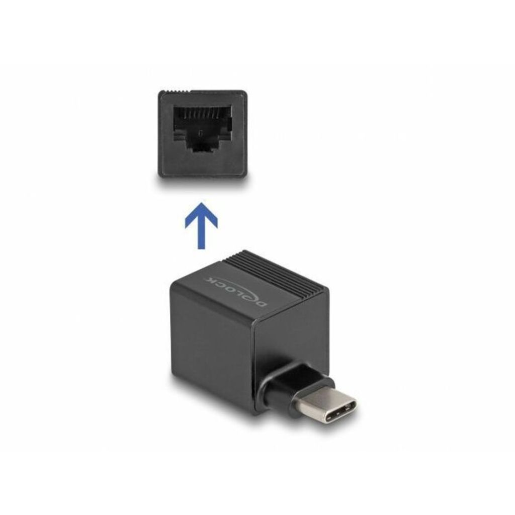 Delock Adapter to Gigabit LAN mini - Netzwerkadapter - USB-C - Gigabit Ethernet x 1 - Schwarz (66462)