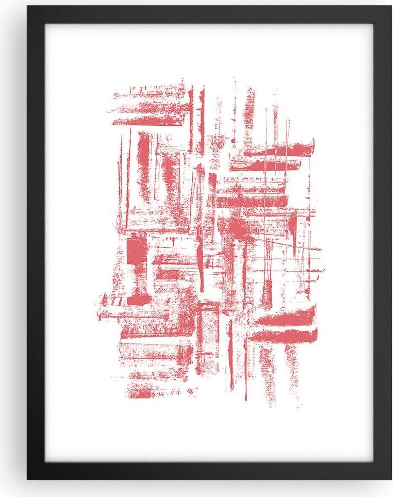 Gerahmtes Poster - Schwarzer Rahmen - Rot Textur Muster - 30x40 cm - Wand Bild - Wanddeko - Wandbilder - Kunstposter - Wandposter - Bilderrahmen - ...