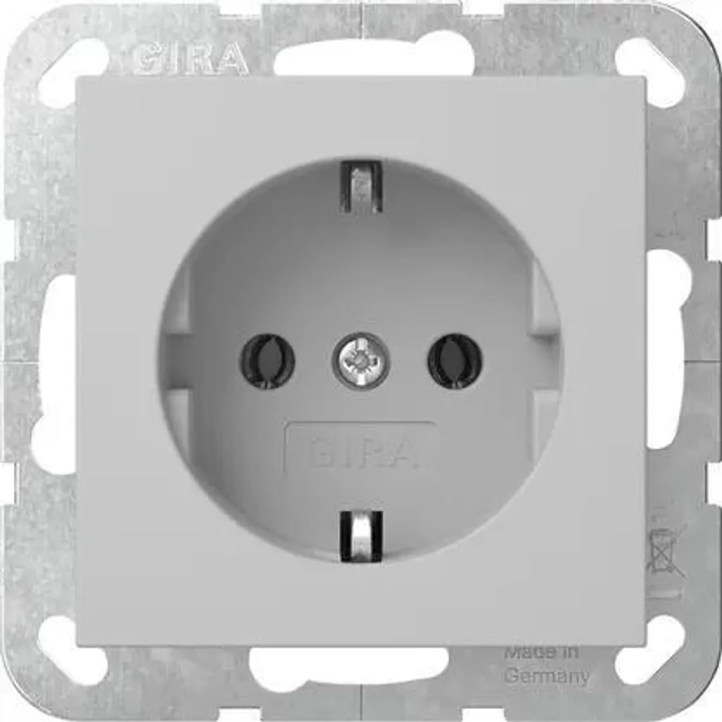 Prise de Courant avec Terre Gira Système 55 Gris Mat 4466015 Unitaire