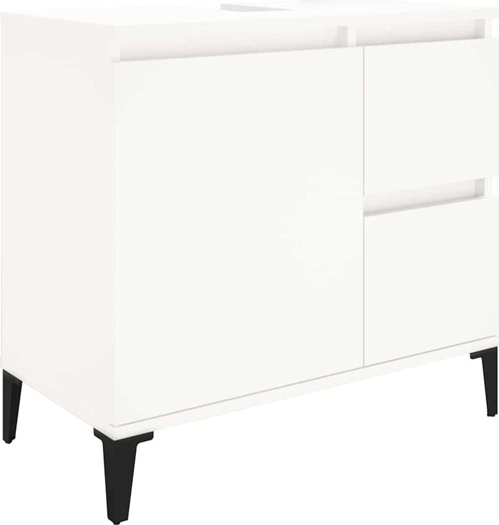 vidaXL Badschrank Weiß 65x33x60 cm Holzwerkstoff Produktbild 