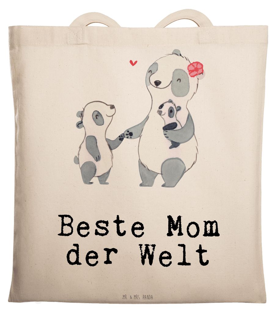 Mr. & Mrs. Panda Uni Tasche Panda Beste Mom der Welt - Transparent - Geschenk, Ma, Mami, Tote Bag, Shopping, Geschenkidee, Mutter, Jutetasche, doku...