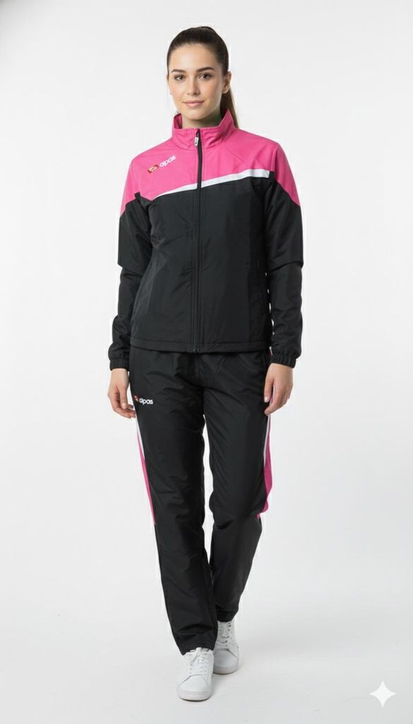 Präsentationsanzug DAMEN pink/schwarz Sportanzug Jogginganzug Freizeitanzug *AUSLAUFMODELL* Größe: XL (40)