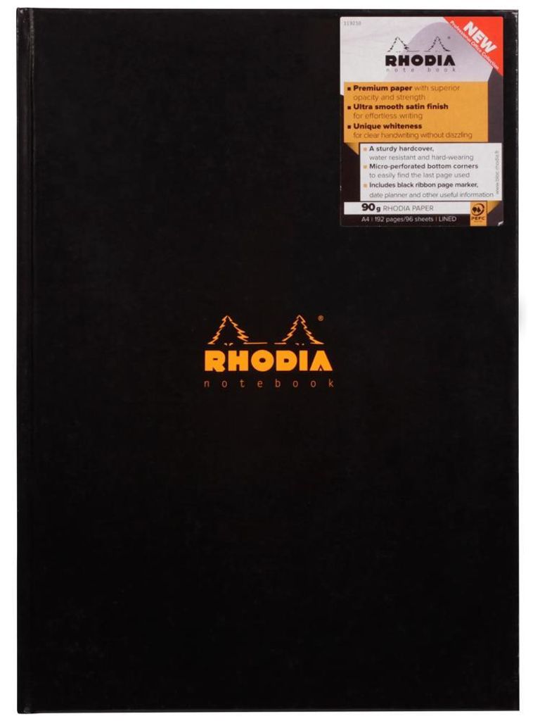 Rhodia Office Kladde A4 90g lin sw