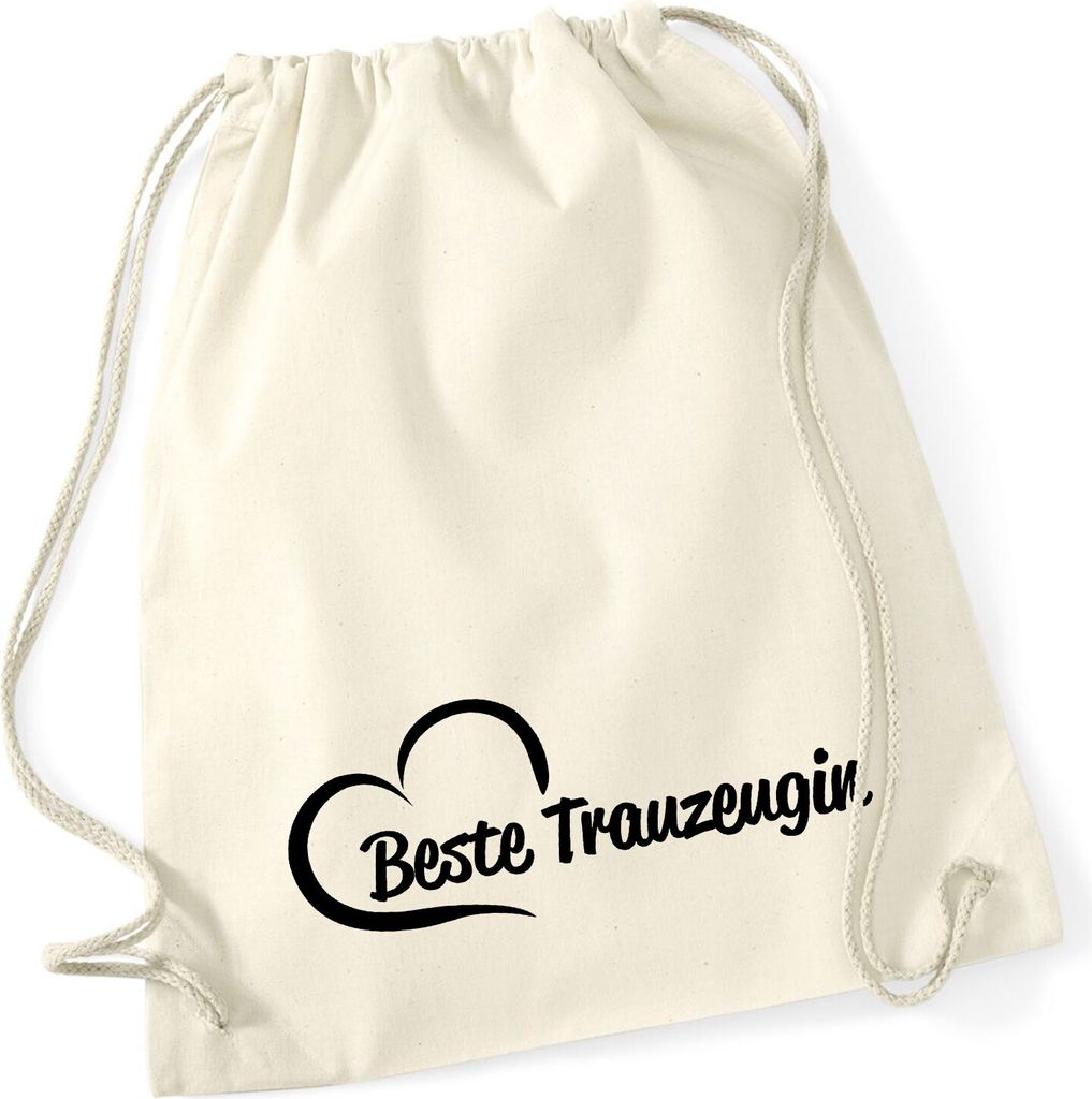Huuraa Rucksack Beste Trauzeugin Herz Geschenk 12 Liter Natural Baumwolle Beste Trauzeugin Accessoire