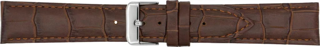 Bracelet Cuir Rembourré AK1306.02 Motif Alligator Argent 22mm