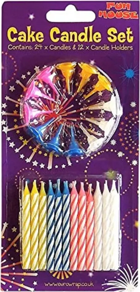 Bougies d'Anniversaire pour Décoration Gâteau Enfant et Adulte Rayées