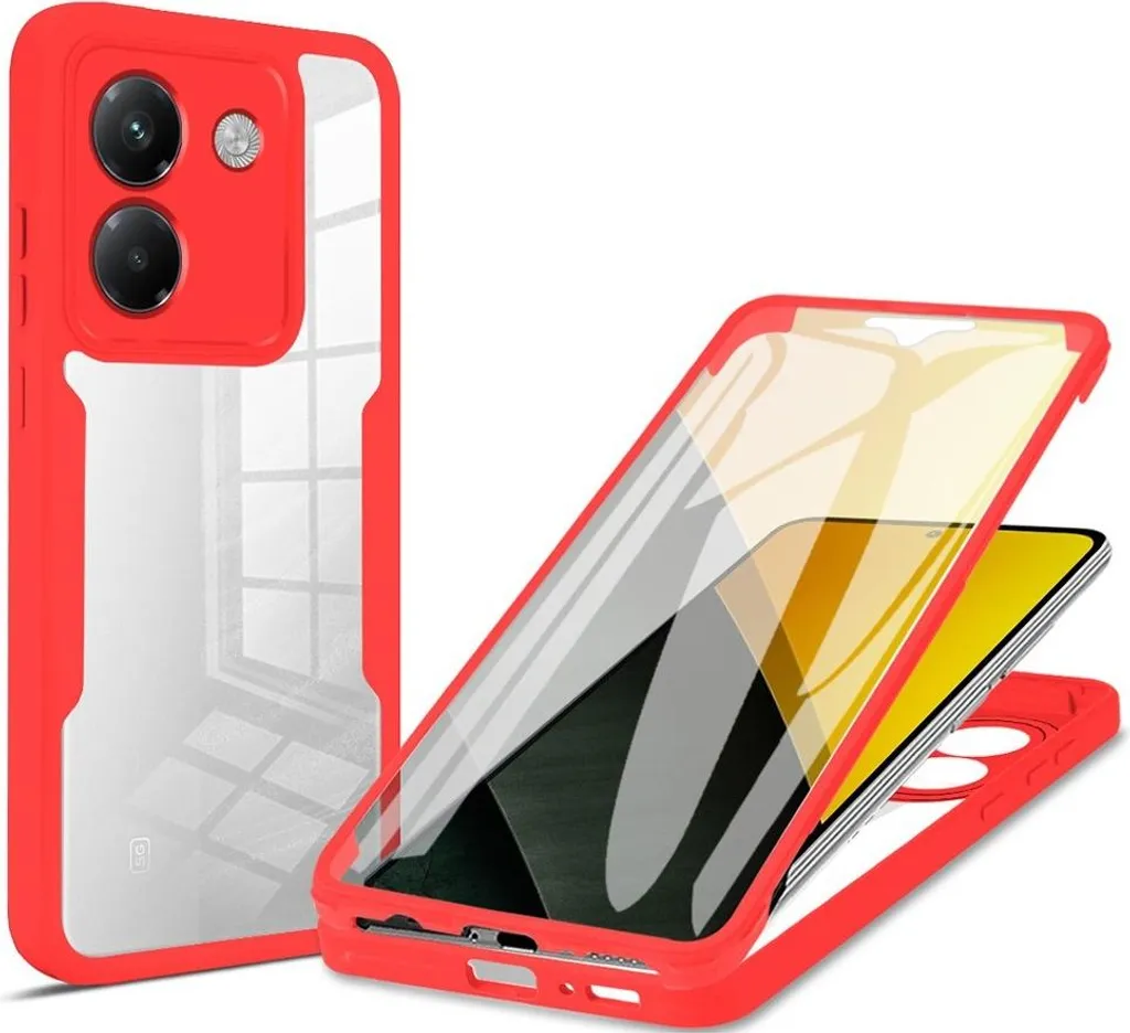 Cover 360 Xiaomi Poco M7 Pro Phonesta Slim - Protezione Integrale Rossa