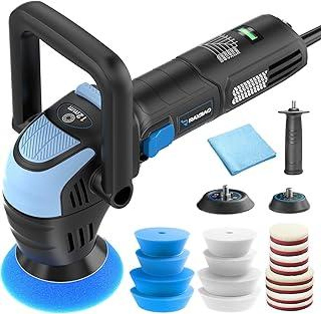 Mini Poliermaschine, 750 W Auto Poliermaschine mit 12 mm Exzenterschleifer, Verbessert die Arbeitseffizienz um 35%, Exzenter Poliermaschinen 6 Vari...