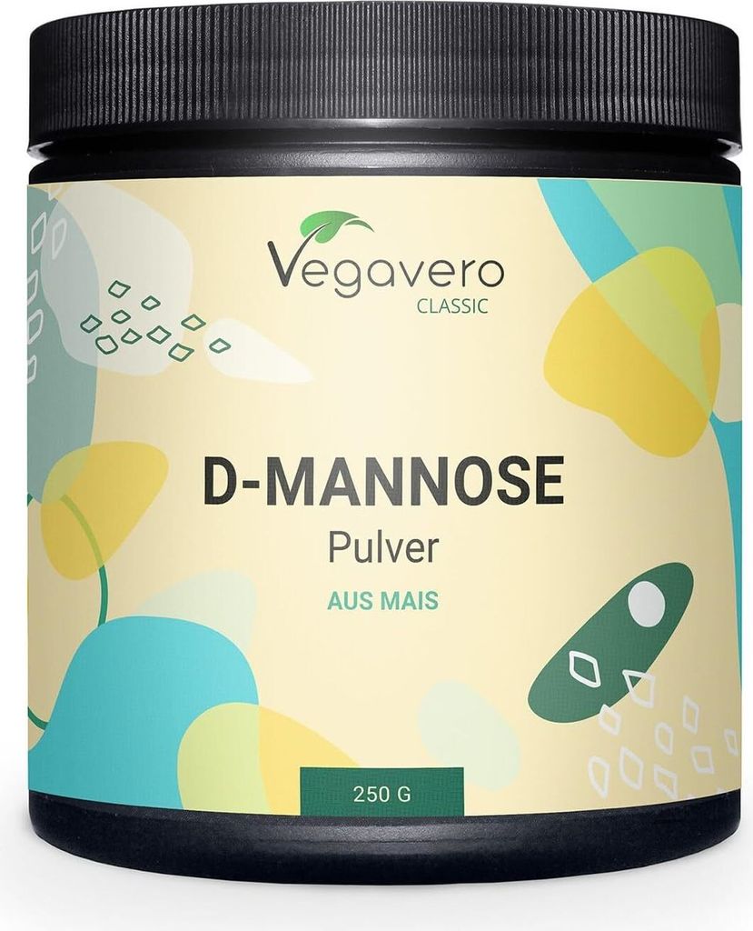 Vegavero D-Mannose Pulver | 250 g | 100% rein und naturbelassen | ohne Zusatzstoffe | gewonnen aus Mais | vegan