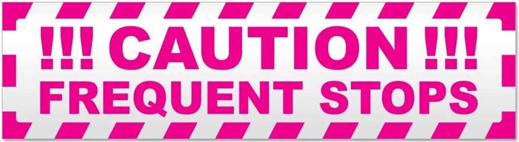 Kiwistar Caution Frequent Stops gestreift Magnetschild Schild magnetisch - 20cm Pink - Magnetfolie für Auto PKW Kfz
