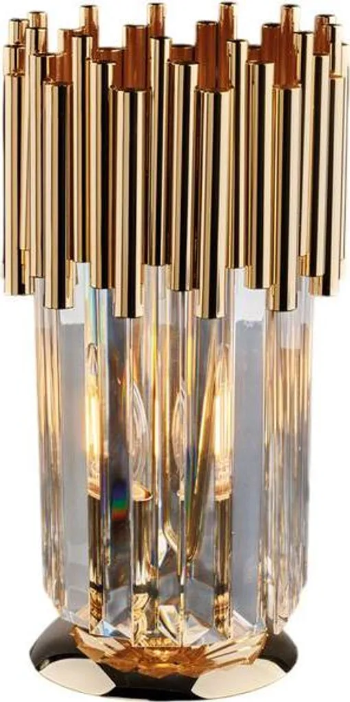 Luminaire d'Appoint Doré avec Strass Lampe à Poser Ravel 30cm Chic
