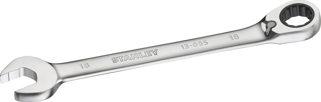 STANLEY FATMAX Ringmaulschlüssel mit Ratsche 18 mm, 72 Zähne, 12-Kant, 15° gekröpft