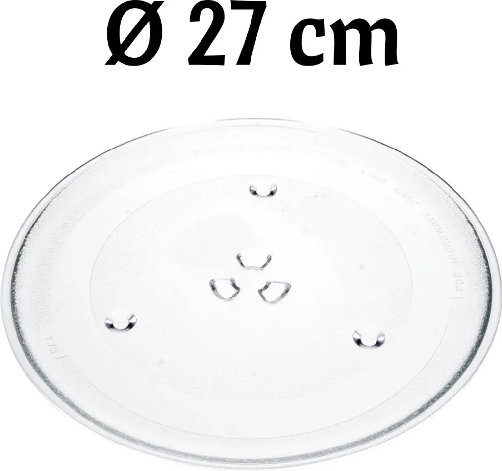 Ricambio Piatto Microonde 27 cm Vetro Temperato Attacco a Y Universale