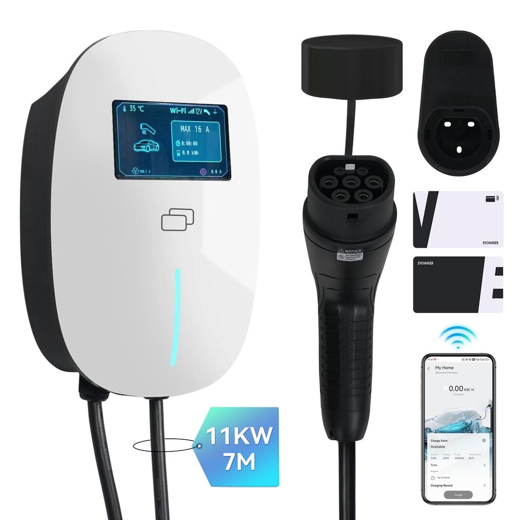 Puluomis Wallbox Ladestation 11kW Ladekabel 7m Typ 2 mit Produktbild 