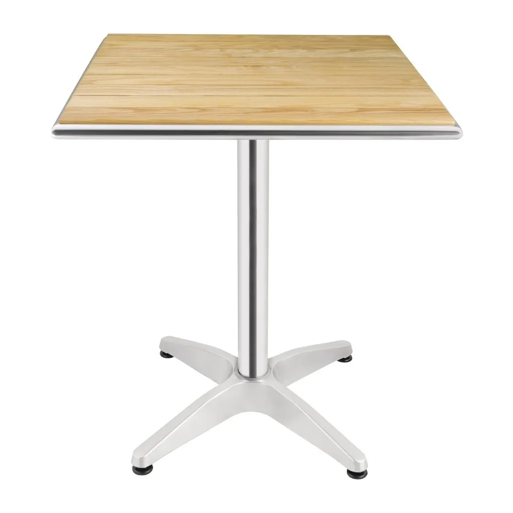Table de bistrot carrée 60 cm Bolero en bois de frêne véritable et métal