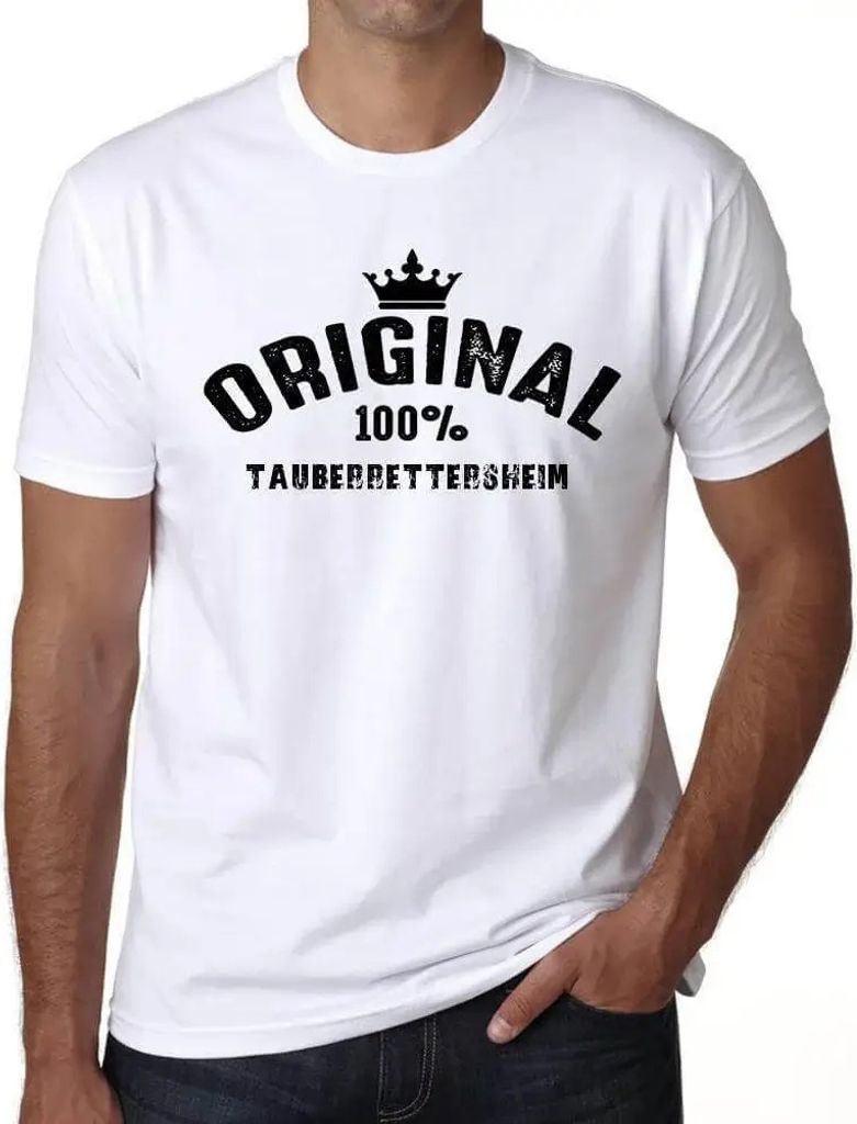 Herren Grafik T-Shirt Original 100% Tauberrettersheim Öko-Verantwortlich Vintage Jahrgang Kurzarm Lustige Druck Geburtstag Geschenk Mann