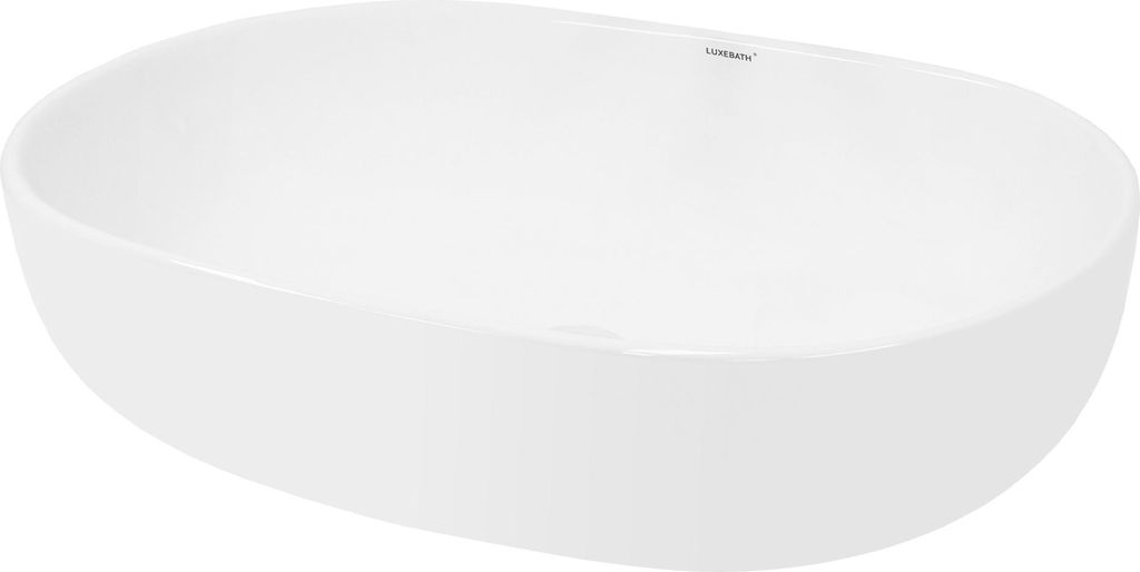 LuxeBath Waschbecken Aufsatzwaschbecken Oval, 60x42x14,5 Produktbild 