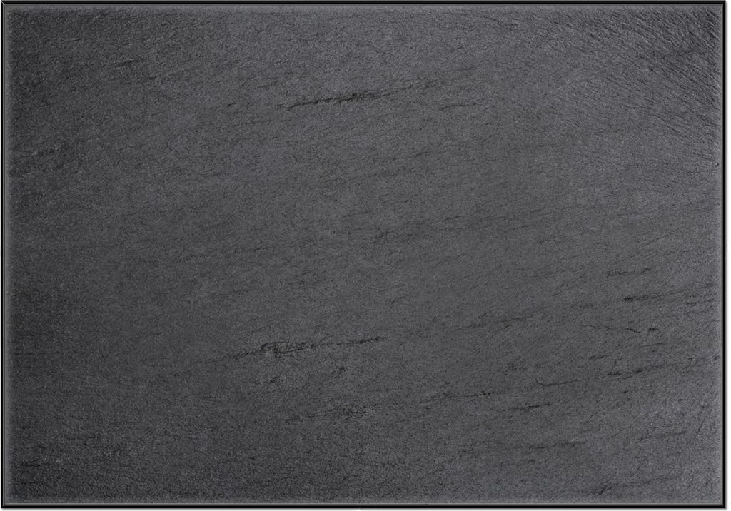 Wallario Wandbild Schwarze Schiefertafel Optik - Steintafel, Größe: 70,30 x 100,30 cm, Poster mit schwarzem Aluminiumrahmen