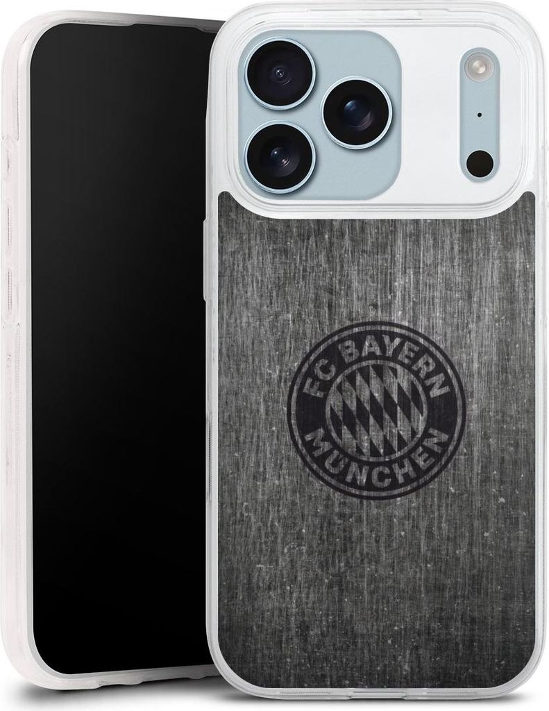 DeinDesign Slim Hülle für Apple iPhone 17 Pro Silikon Case Ultra Dünn Handyhülle FC Bayern München FCB Metallic Look