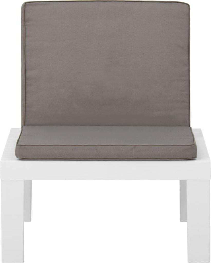 vidaXL Garten-Lounge-Stuhl mit Auflage Kunststoff Weiß