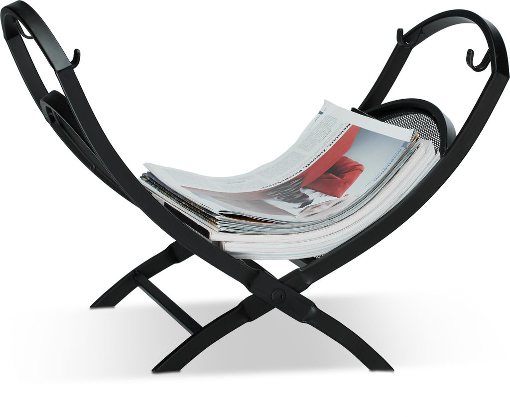 relaxdays Kaminholzkorb 40,0 l schwarz 43,5 x 32,0 x 32,0 Produktbild 3