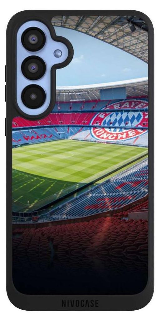 NIVOCASE Handyhülle für Samsung Galaxy A55 5G Hülle NIVOpure Case Schwarz FC Bayern München FCB Stadion