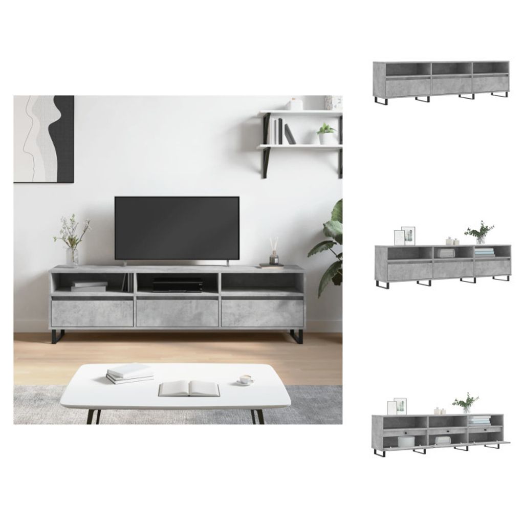 vidaXL TV-Schrank Betongrau 150x30x44,5 cm Holzwerkstoff - TV-Möbel