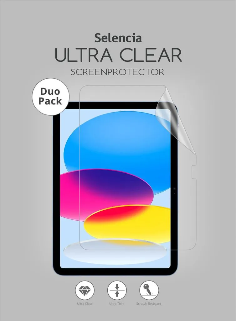 iPad 10 2022 10.9 pollici, iPad 11 2025 11 pollici Screenprotector: Selencia Duo Pack Ultra Clear Screenprotector tablet - Trasparente