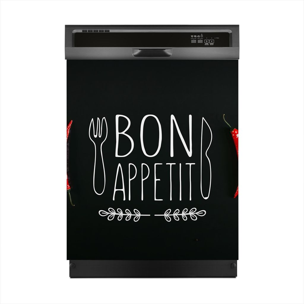 Aufkleber sticker 60x70 cm Dekorative folie Spülmaschine - Bon appetit Inschrift Gemüse