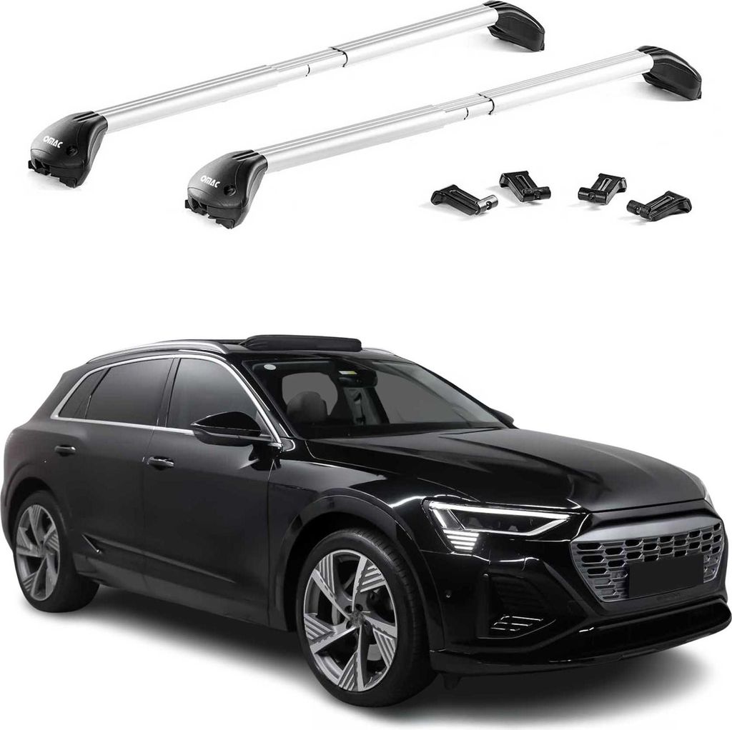 Dachträger Grundträger für Audi Q8 F1 2018-2025 Aluminium Silber 2 tlg ABE