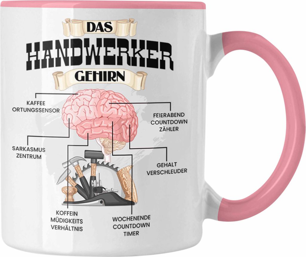 Trendation - Handwerker Tasse Lustiges Geschenk für Hausmeister Mechaniker Spruch Becher Geburtstag Weihnachten (Rosa)