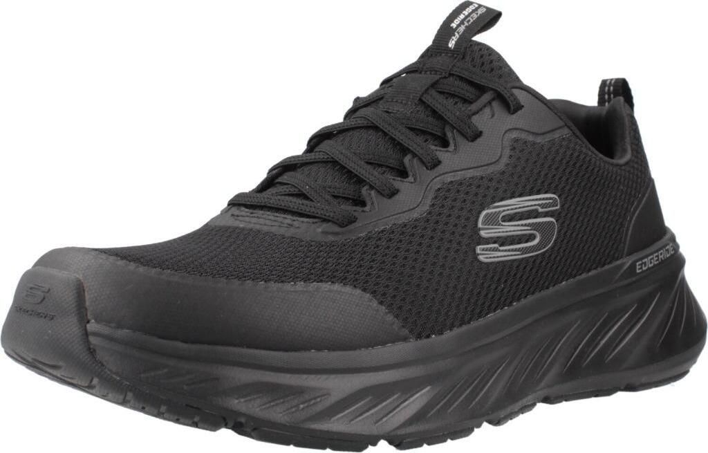 A black Skechers Edgeride shoe is shown from the side against a white background.