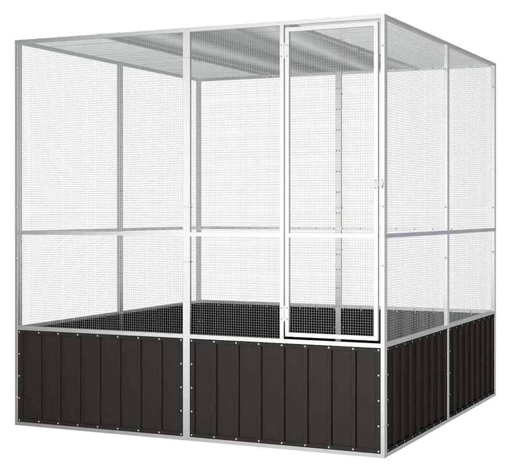 Vogelkäfig Vogelhaus Anthrazit 213,5x217,5x211,5cm aus verzinktem Stahl