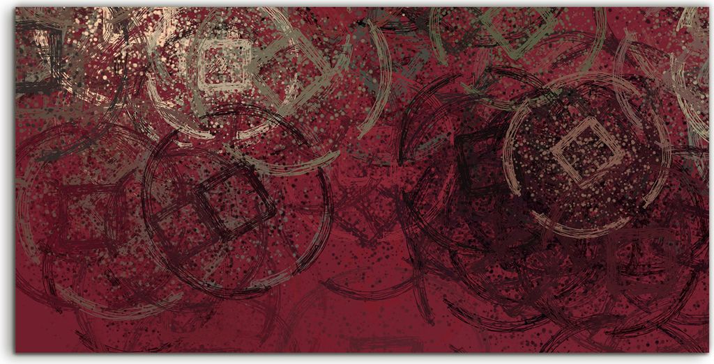 Coloray Acrylbild 140x70 Wandbild Acrylbilder modernes Nachbildung abstrakte Münzen malen