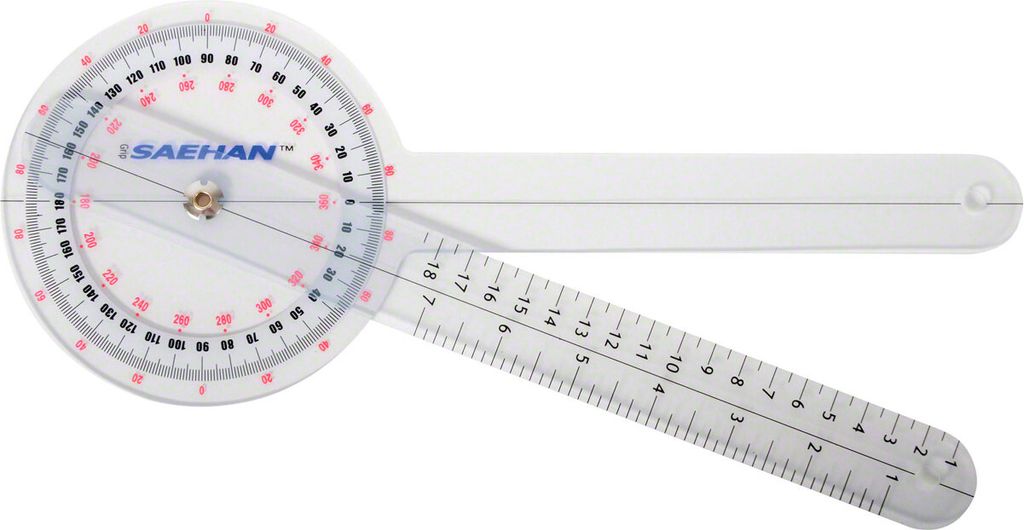 Goniometer Winkelmesser, Stellwinkel, Kurslineal, Schenkellänge 30 cm