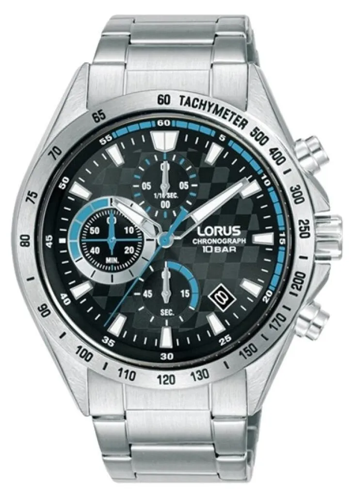 Montre Bracelet Homme Lorus RM307JX9 en Acier Argenté et Cadran Bleu