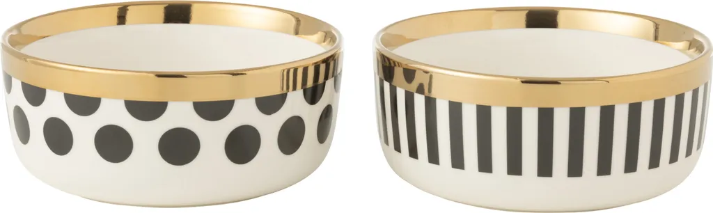 Bol en Céramique J-Line Lot de 2 Designs Assortis pour Petit-Déjeuner