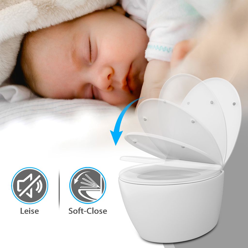 WC-Sitz mit Absenkautomatik O Form Toilettendeckel Produktbild 9