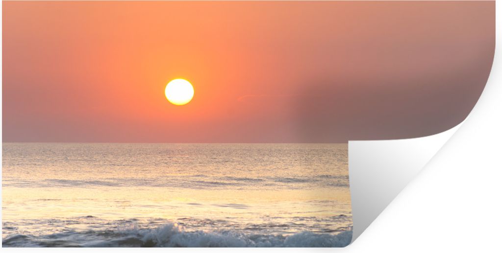 MuchoWow Wandtattoo Wandsticker Wandaufkleber Meer - Surfen - Sonne 40x20 cm Selbstklebend und Repositionierbar - Aufkleber