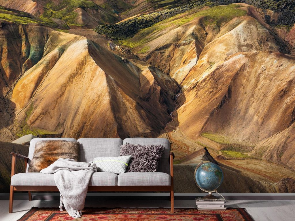 Komar Vlies Fototapete - Shiny Mountains - Größe: 400 x 250 cm (Breite x Höhe) - 4 Bahnen, Wohnzimmer, Schlafzimmer, Tapete