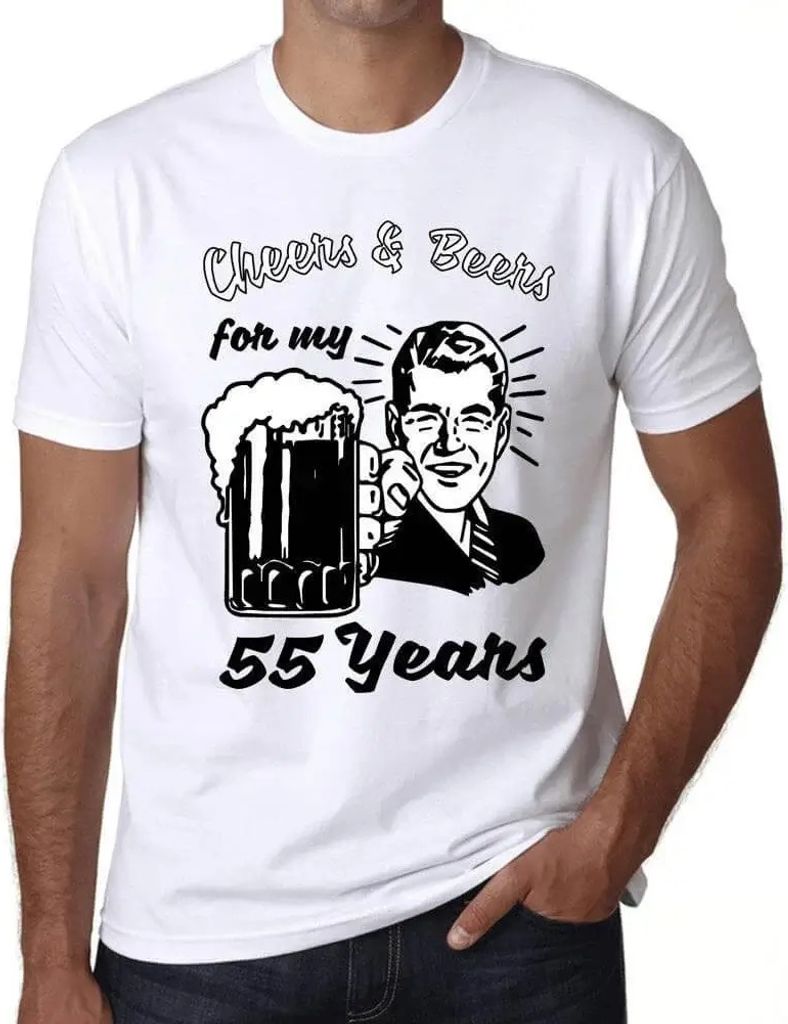 Herren Grafik T-Shirt Prost und Bier auf meine 55 Jahre – Cheers And Beers For My 55 Years – Geschenk 55. Geburtstag Jahrestag 55 Jahre Jubilä...