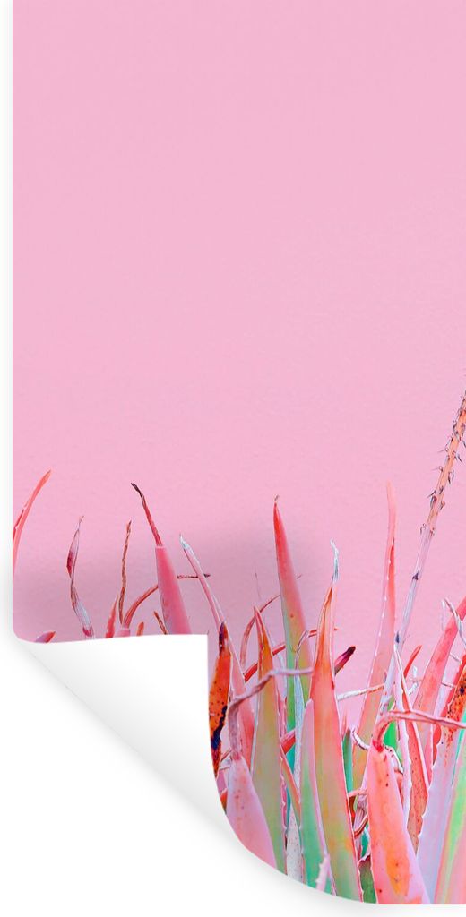 MuchoWow Wandtattoo Wandsticker Wandaufkleber Sommer - Pflanzen - Pastell 60x120 cm Selbstklebend und Repositionierbar - Selbstklebend - Fototapeten