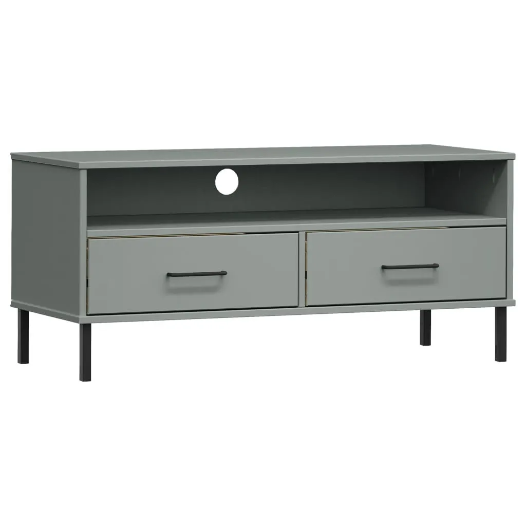 Mobile Porta TV OSLO Grigio in Pino Massiccio - Offerta Limitata