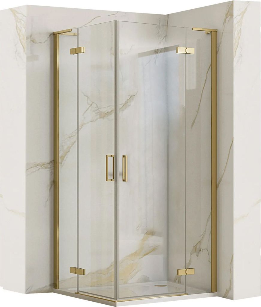 Rea Duschkabine Hugo Double 80X90 Brush Gold Produktbild 