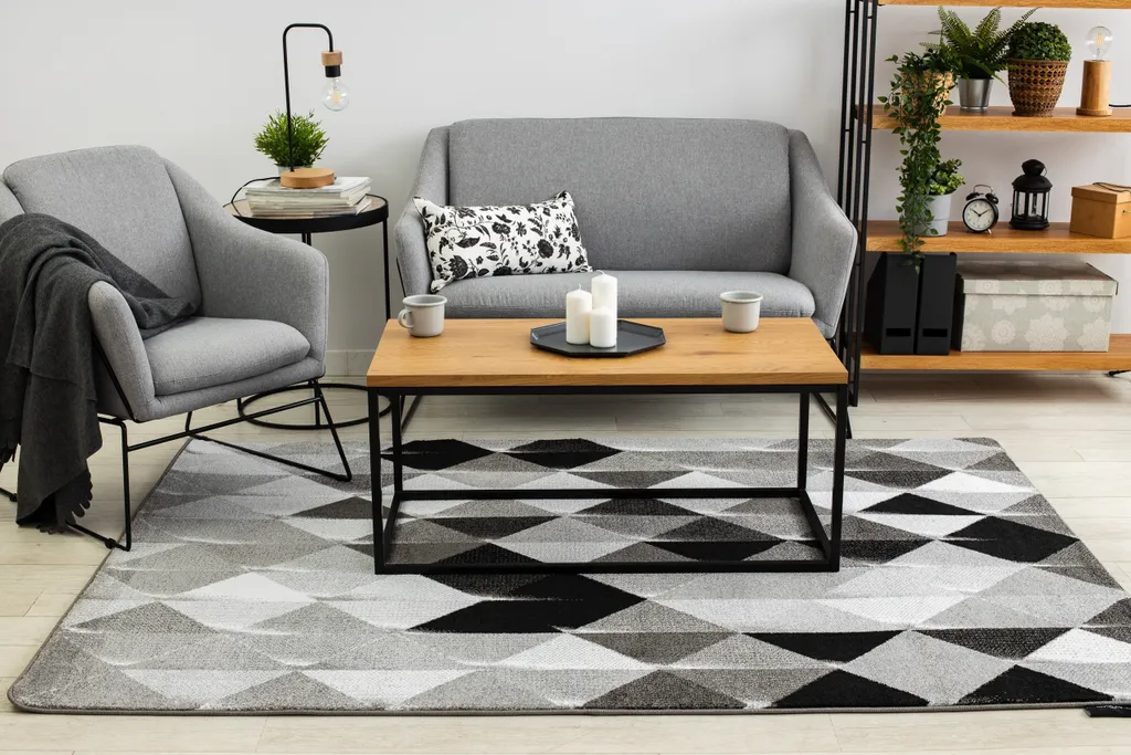 Tapis INTERO PLATIN 3D Triangles Gris 280x370 cm - Design Géométrique - 5