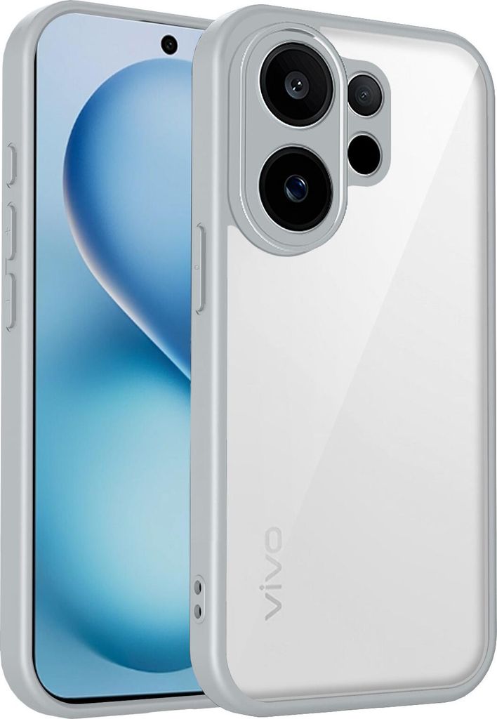 Hülle für Vivo V60/Vivo S30 Transparente Rückseite TPU Bumper Stoßfest Handyhülle Grau